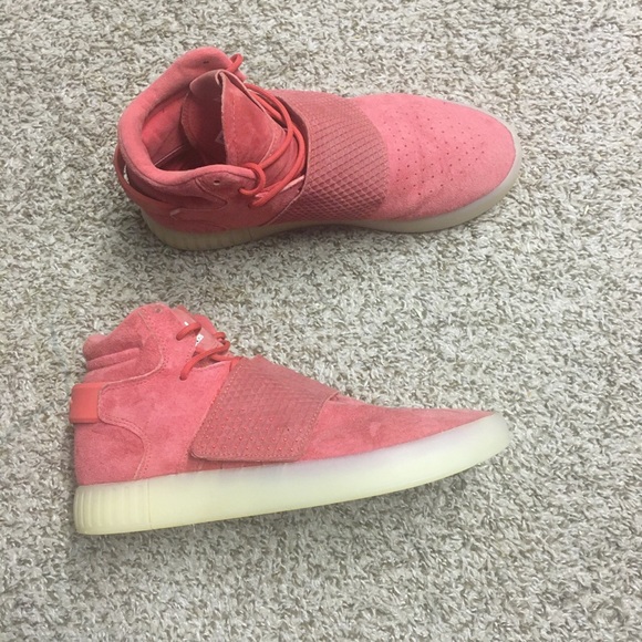 Red Adidas Tubular Hightops - Picture 3 of 4